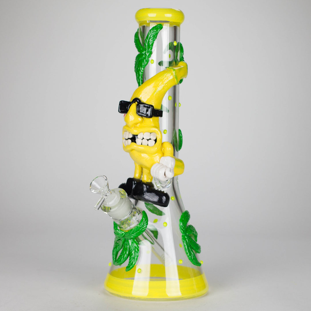Bananabudz Glow in the dark Glass Water Pipes 13"
