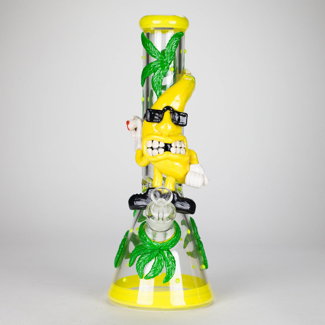 Bananabudz Glow in the dark Glass Water Pipes 13"