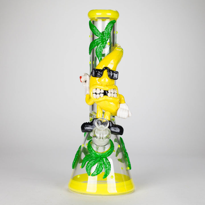 Bananabudz Glow in the dark Glass Water Pipes 13"