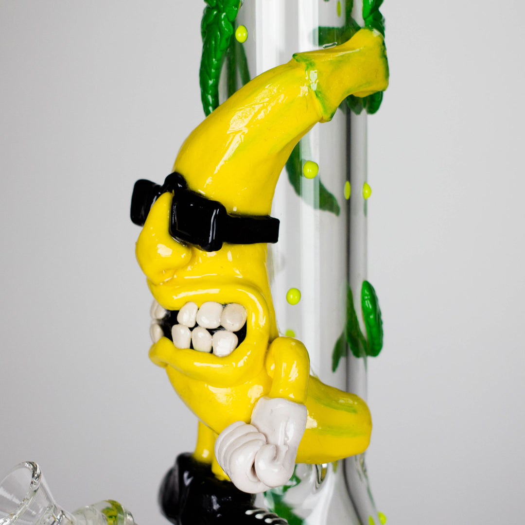 Bananabudz Glow in the dark Glass Water Pipes 13"