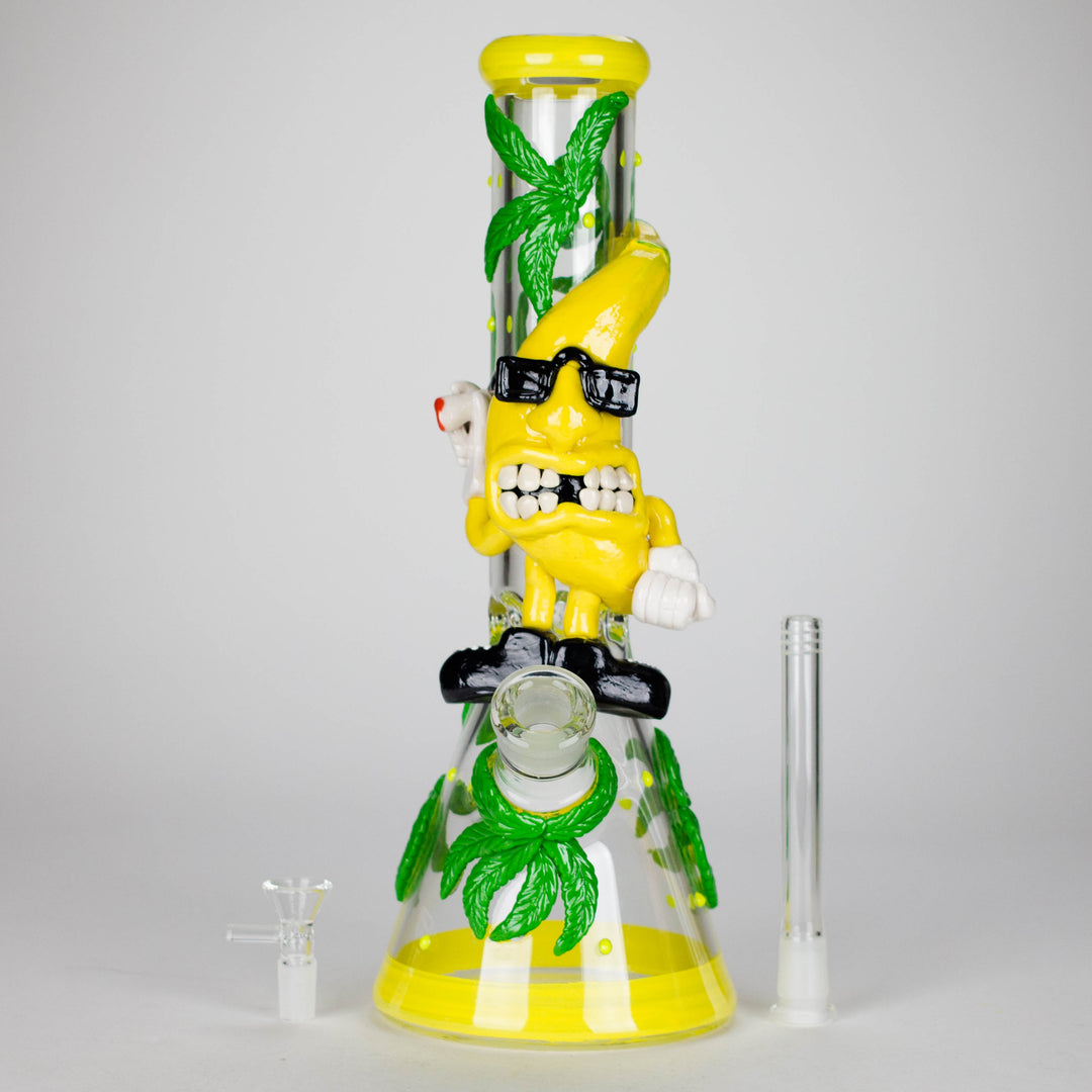 Bananabudz Glow in the dark Glass Water Pipes 13"
