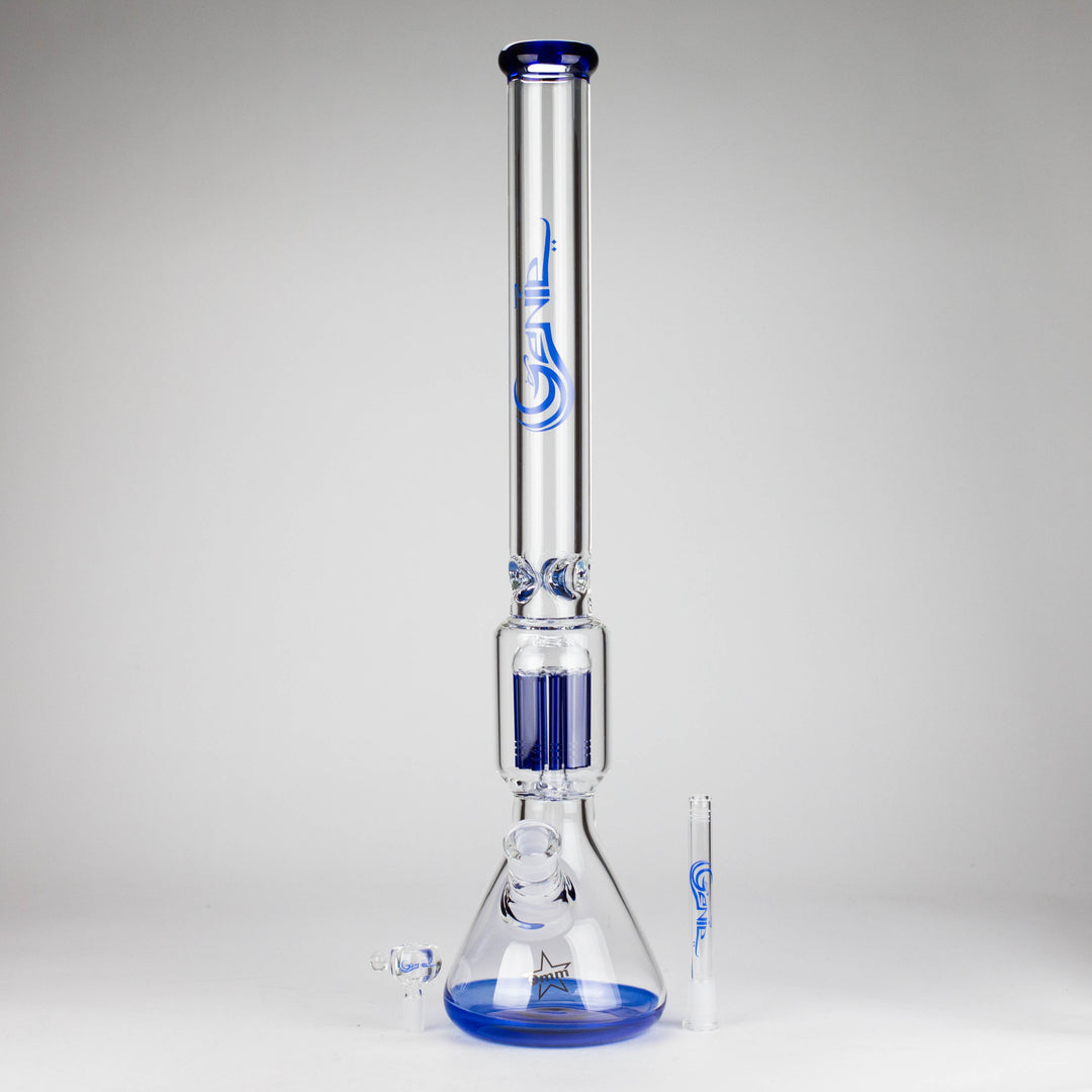Genie 24" 12-Arm 9mm Colored Bottom Glass Water Pipes