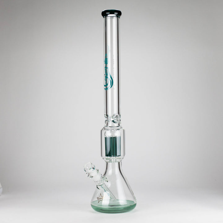 Genie 24" 12-Arm 9mm Colored Bottom Glass Water Pipes
