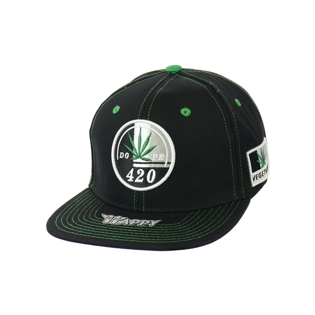 Vegetarian Leaf Embroidered Snapback Hat