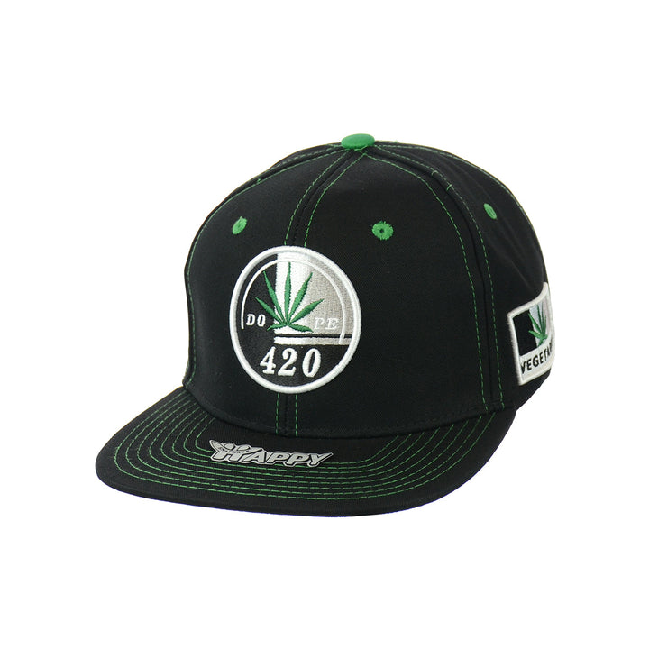 Vegetarian Leaf Embroidered Snapback Hat