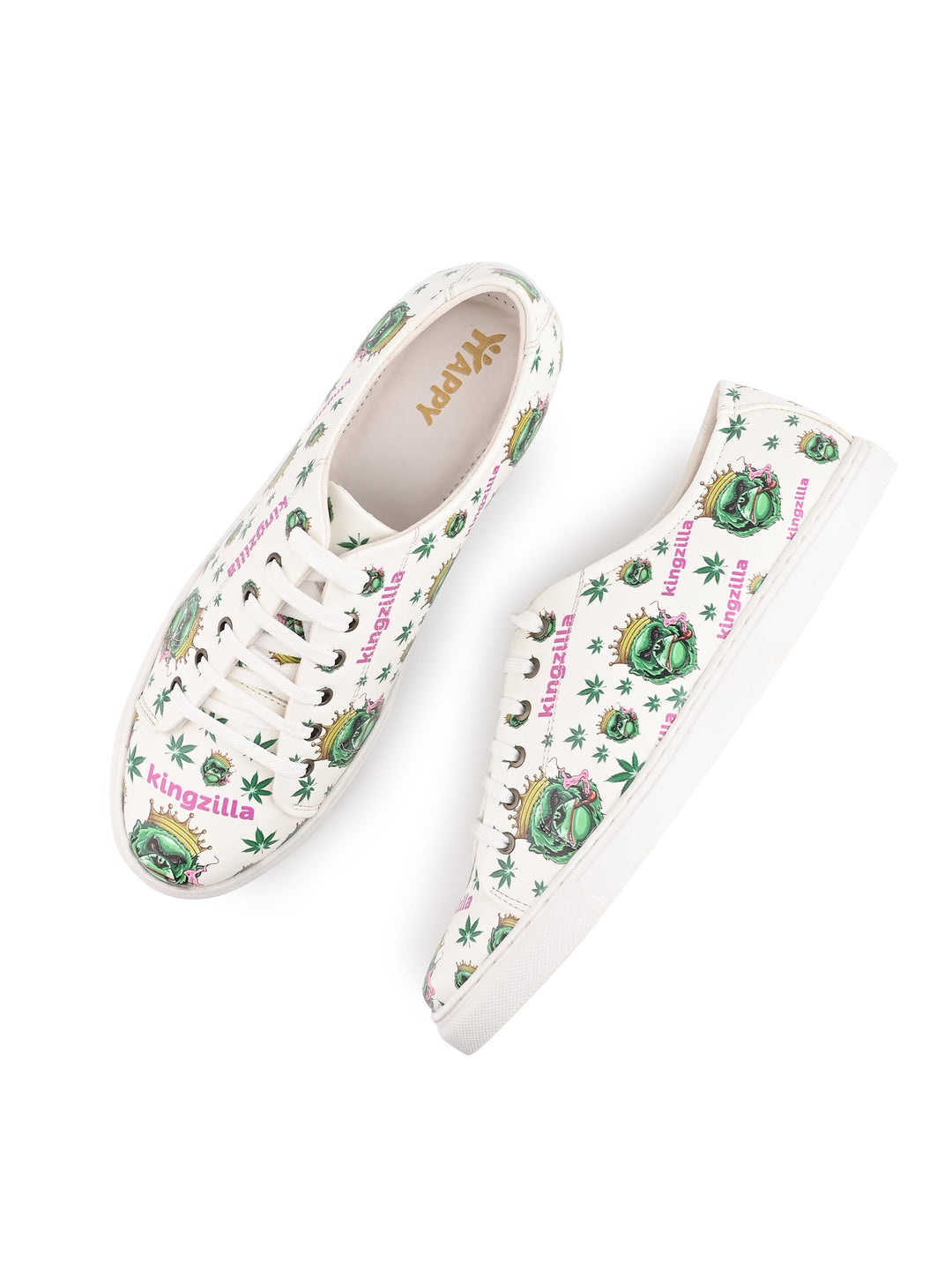 Snow White Kingzilla Print Vegan Leather Shoes