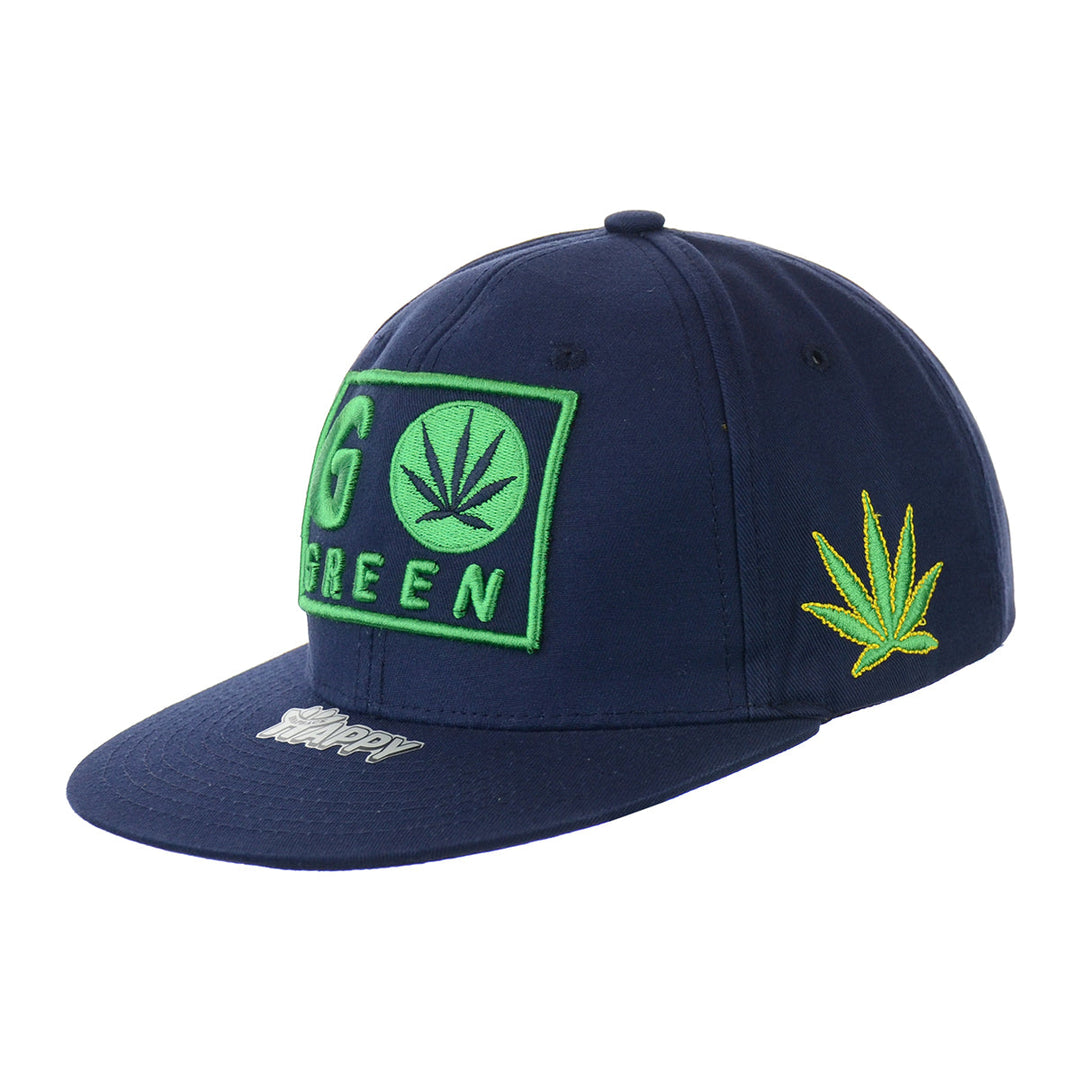 Embroidered Leaf Cotton Snapback Hat