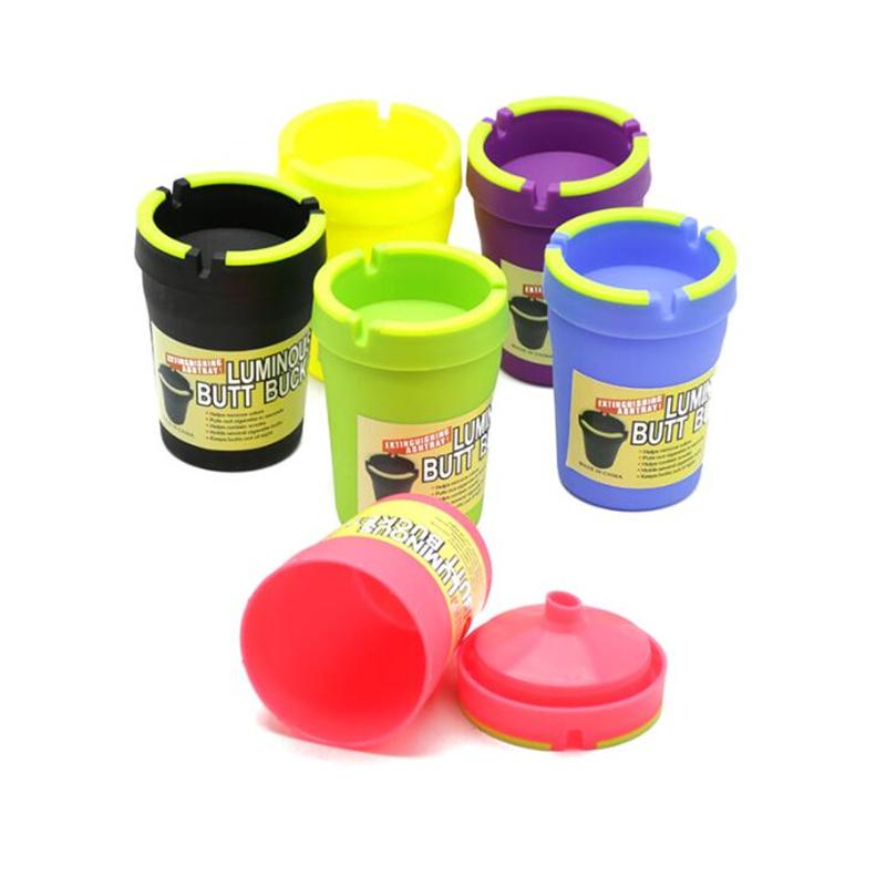 Luminous Plastic Car Ashtray Butt Bucket