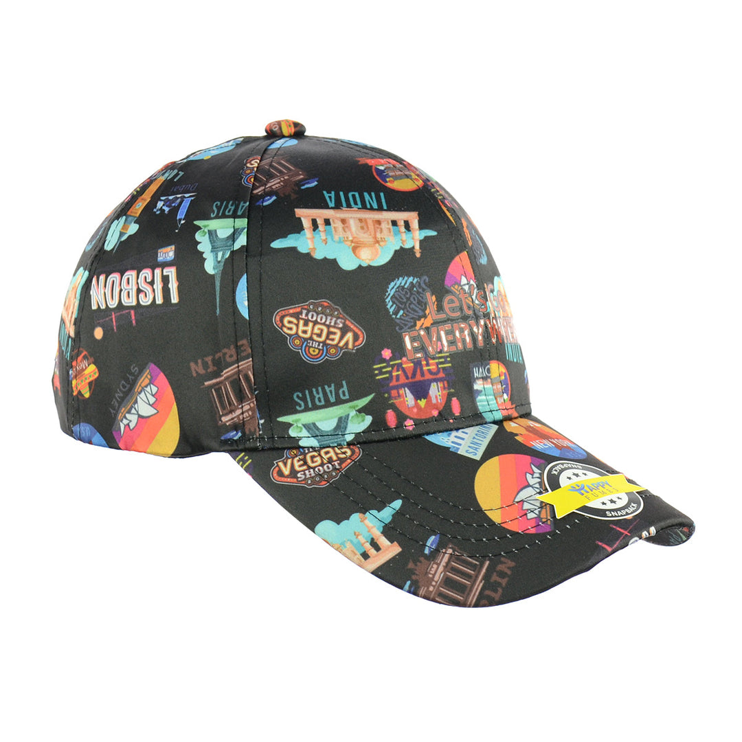Black Baseball Snapback Hat: "Let's Go Everywhere"
