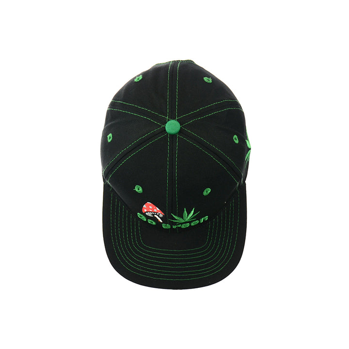 Embroidered Mushroom Go Green Snapback Hat