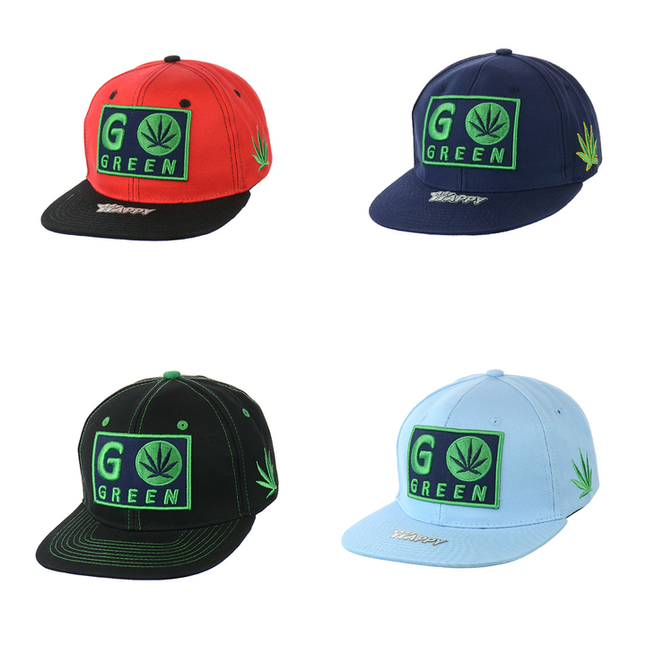 Embroidered Leaf Cotton Snapback Hat