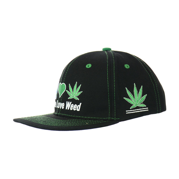Peace Sign Embroidered Snapback Cap