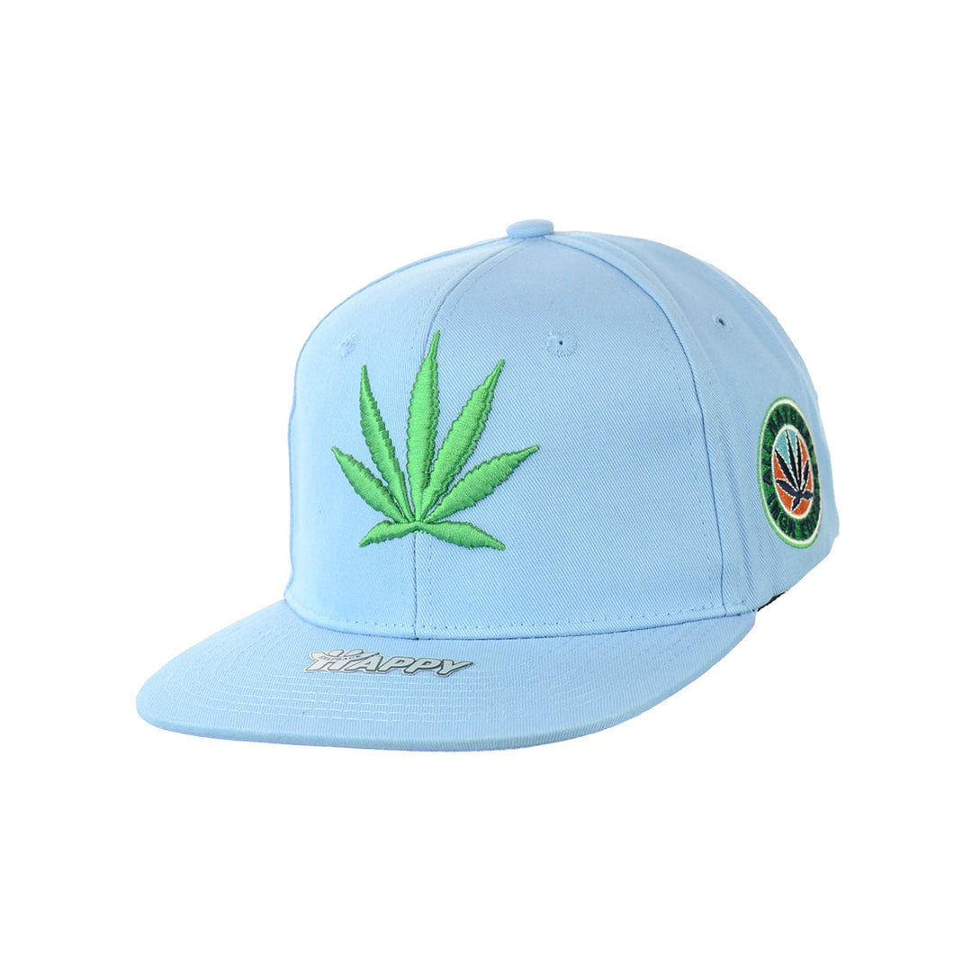 Embroidered Botanical Leaf Snapback Hat