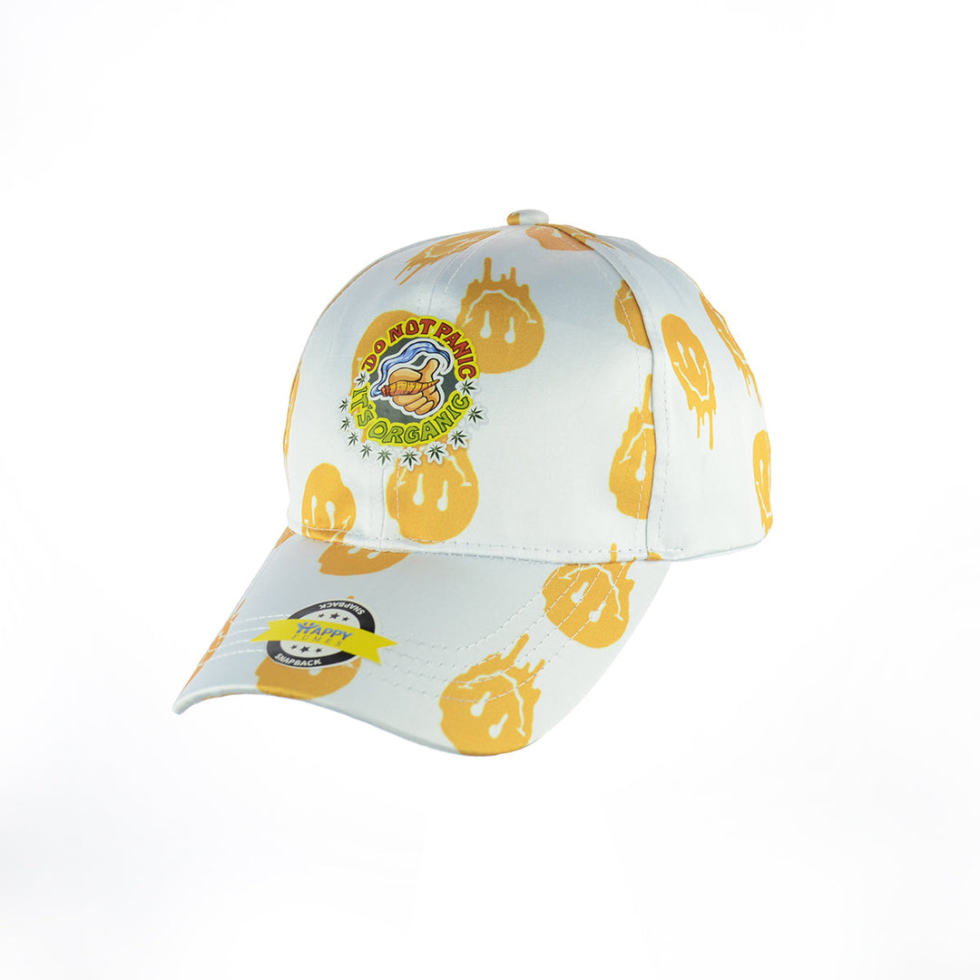 White 'Do Not Panic' Organic Design Snapback
