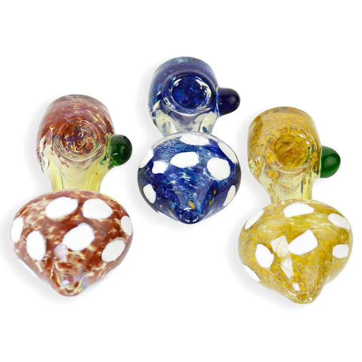 4 Inch Mushroom Frit Glass Spoon Pipe