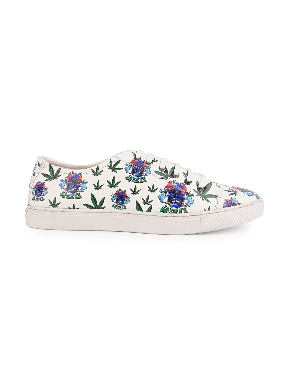 Bold Skull 420 Graphic Vegan Leather Kicks