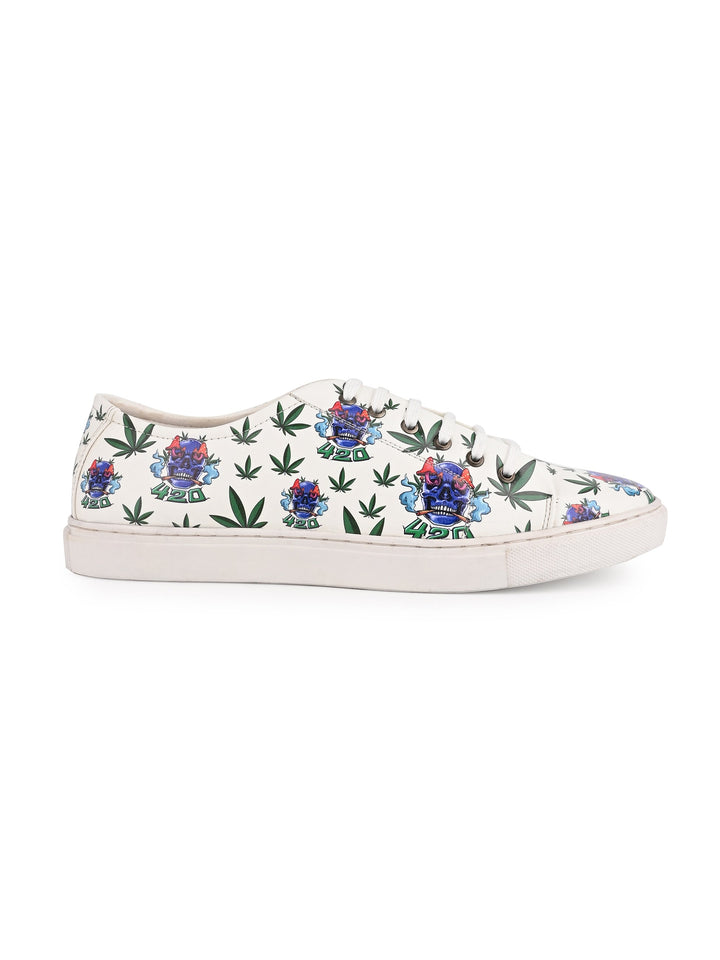 Bold Skull 420 Graphic Vegan Leather Kicks