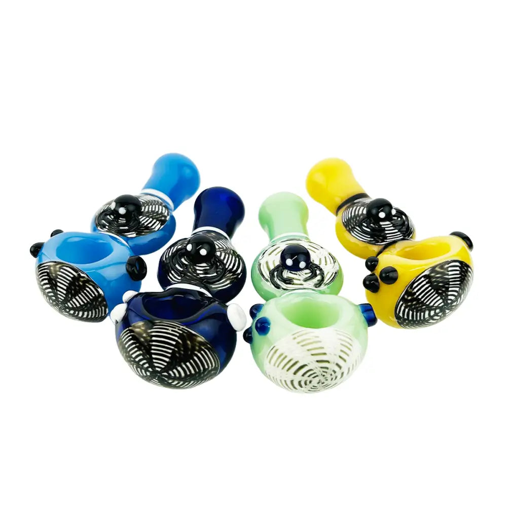 Spider Web Hand Pipe in Vibrant Color Glass