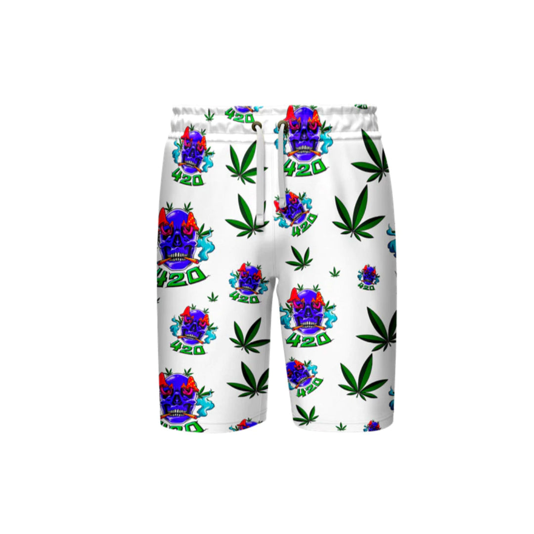 Skull Design White Shorts 5-Pack Set