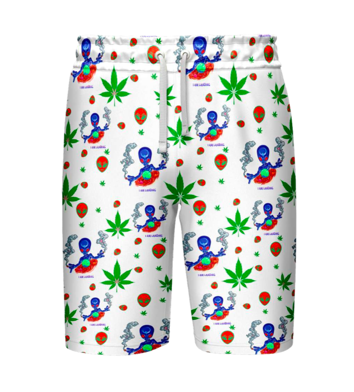 White Leaf Print Casual Shirt & Shorts Set