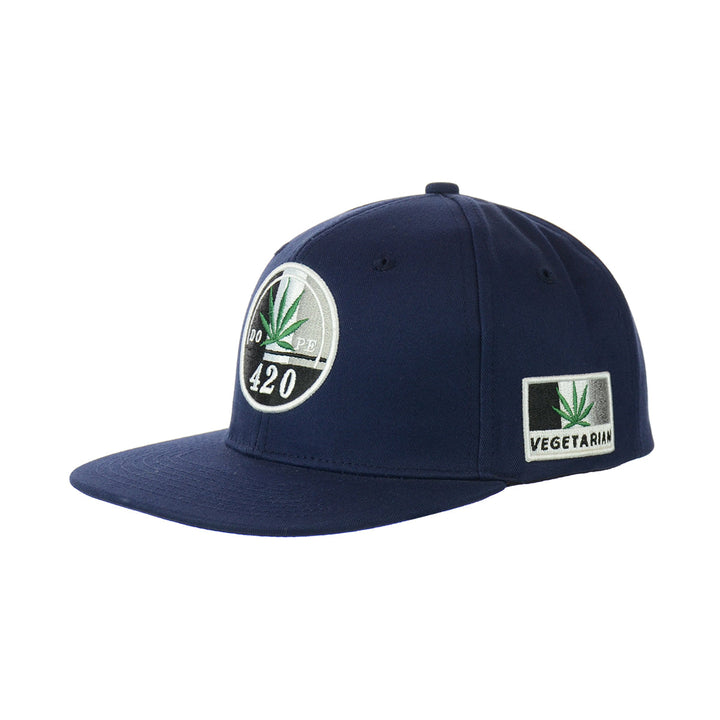 Vegetarian Leaf Embroidered Snapback Hat