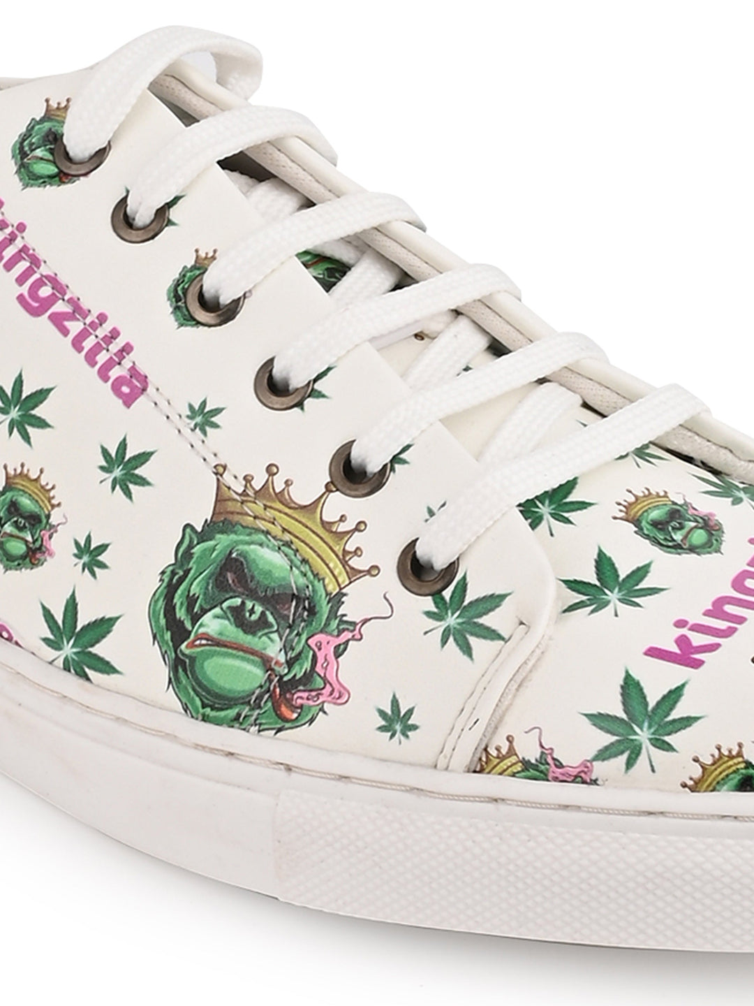 Snow White Kingzilla Print Vegan Leather Shoes