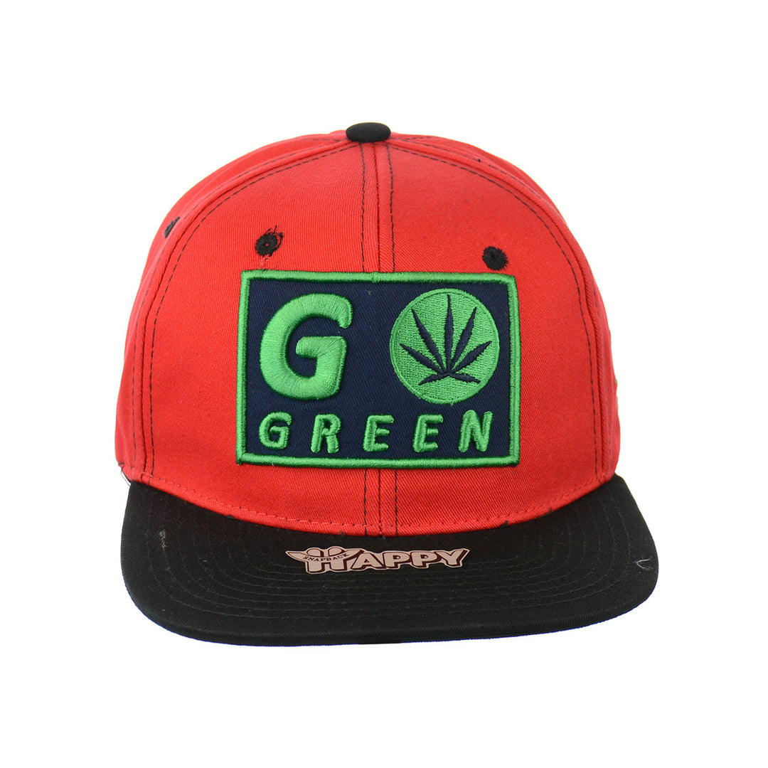 Embroidered Leaf Cotton Snapback Hat