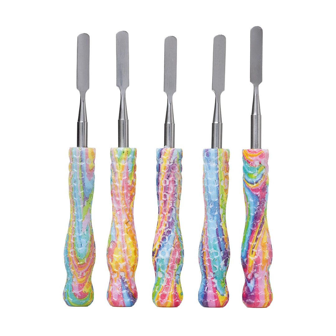 Resin Handle Stainless Steel Dab Tools (5-Pack)