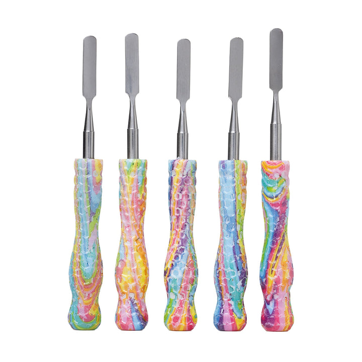 Resin Handle Stainless Steel Dab Tools (5-Pack)