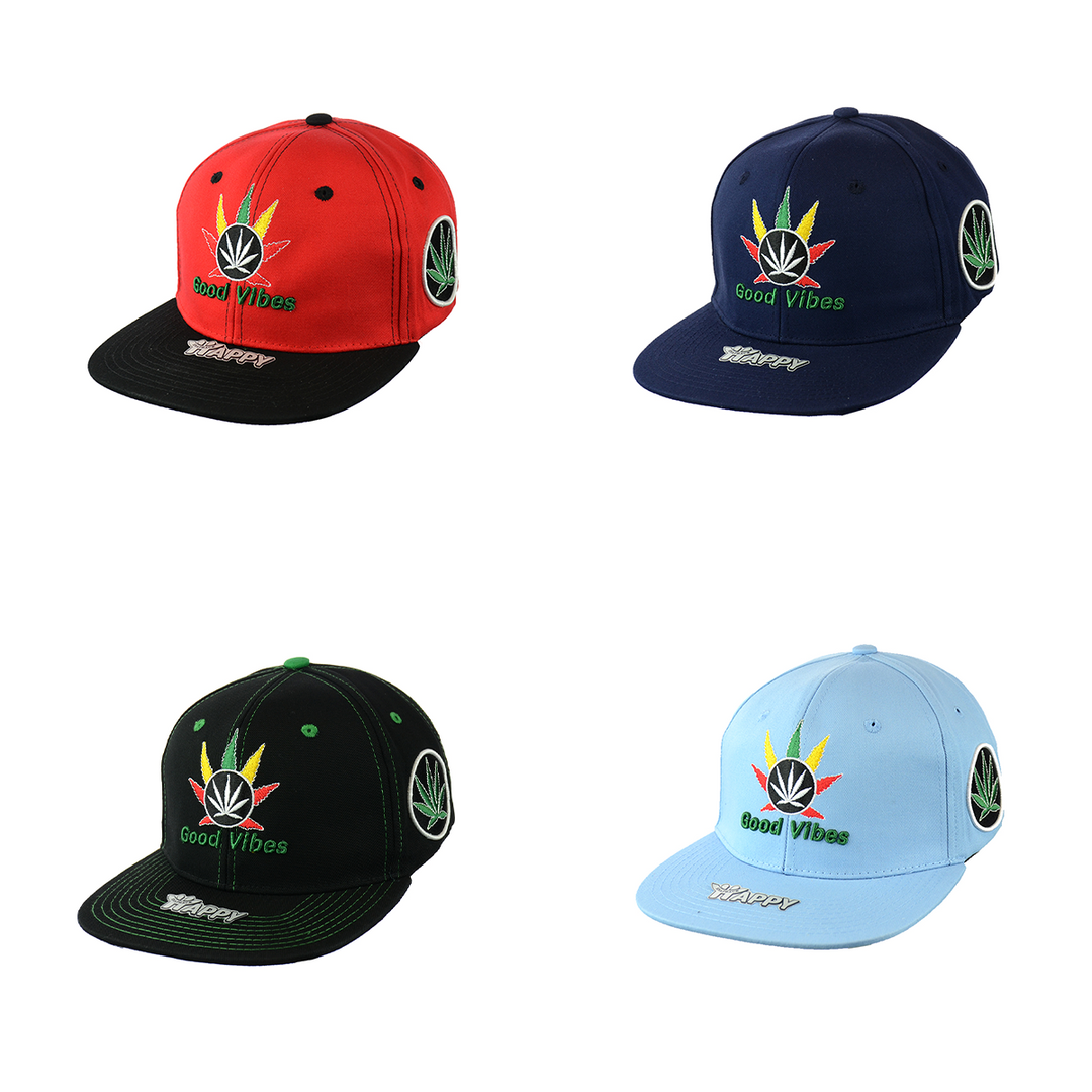 Embroidered Good Vibes Cotton Snapback Hat