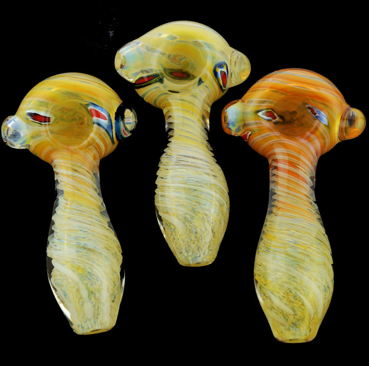 Heavy Duty 4.5" Fumed Frit Art Glass Hand Pipe