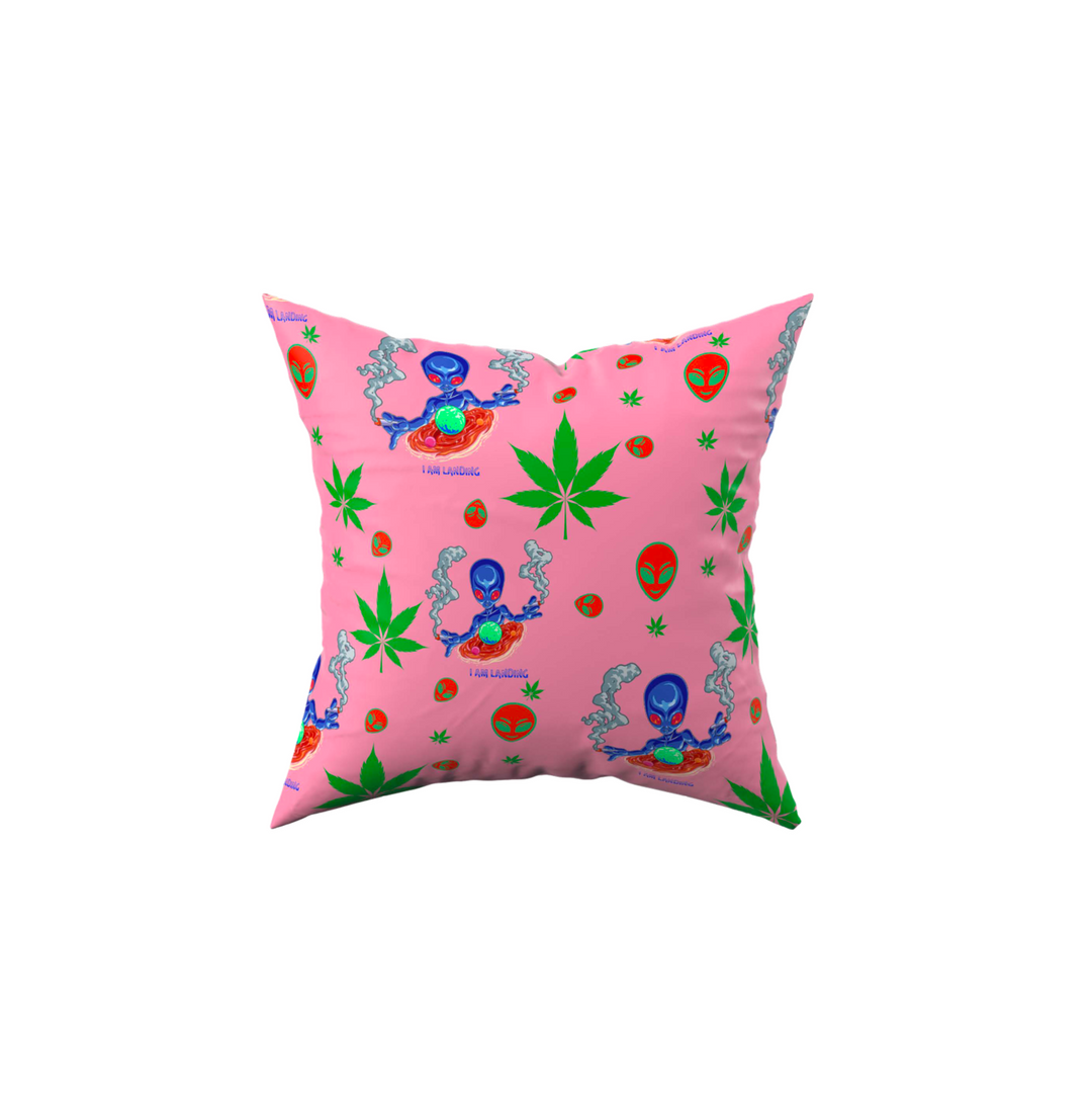 Bold Pink Polyester Accent Pillow 18x18