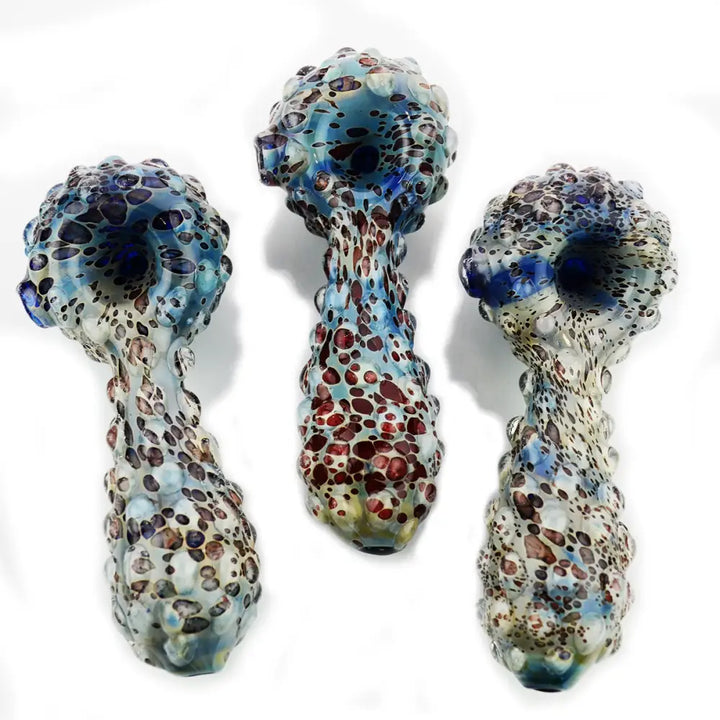 5" Blue Spike Spoon Hand Pipe product photo – Mile High Glass Pipes
