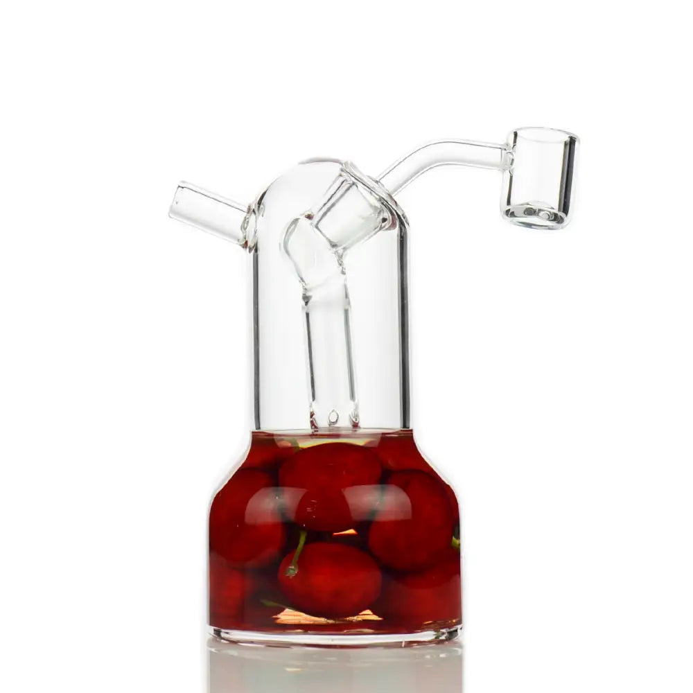 5" Cherry Jelly Water Pipe Rig with 45° Flat Banger product photo – Mile High Glass Pipes