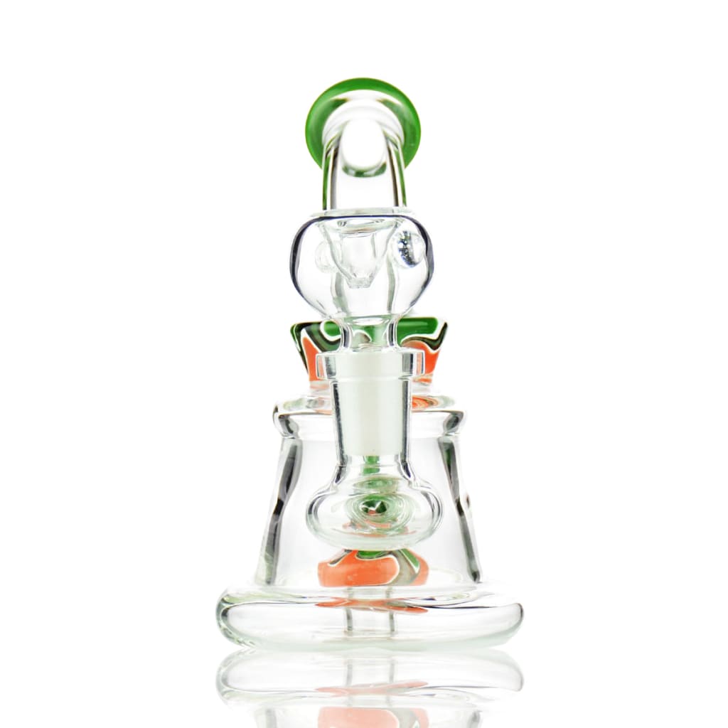 5" Mini Bong With Reversal Glass Shower And 14mm Male Bowl