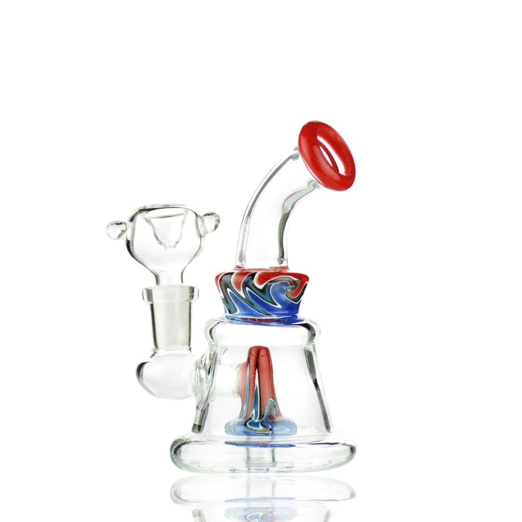5" Mini Bong With Reversal Glass Shower And 14mm Male Bowl