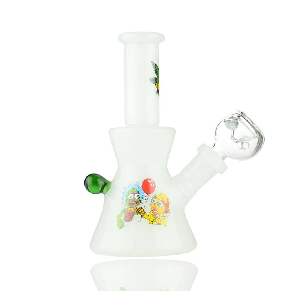 5’ Mini Ricky Beaker Color Tube Glass With 14mm Male Bowl