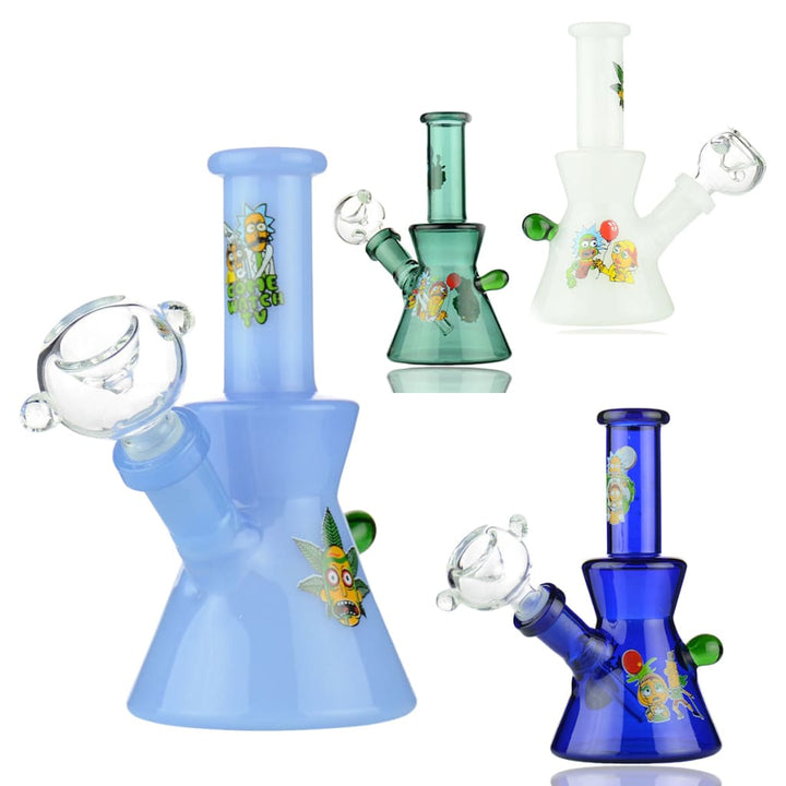 5’ Mini Ricky Beaker Color Tube Glass With 14mm Male Bowl