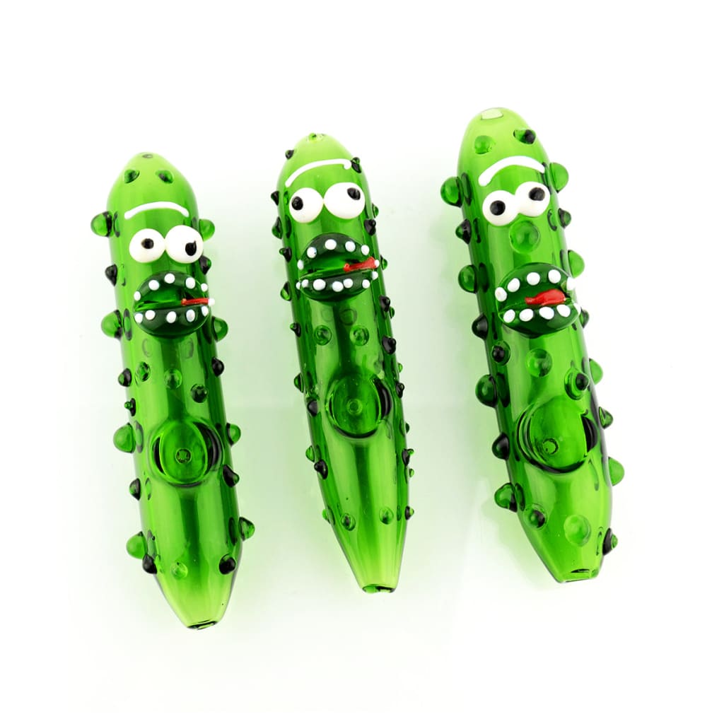 5.5" Pickle Hand Pipe Green Tube Steam Roller