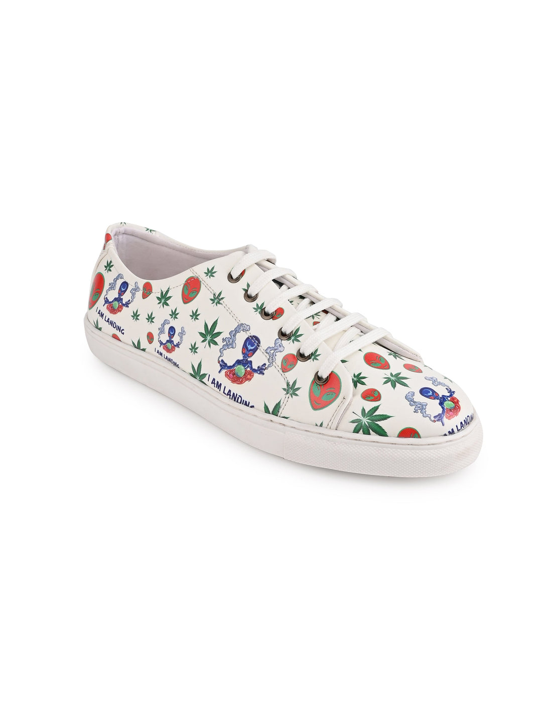 Snow White Vegan Leather Shoes - Herbal Pattern
