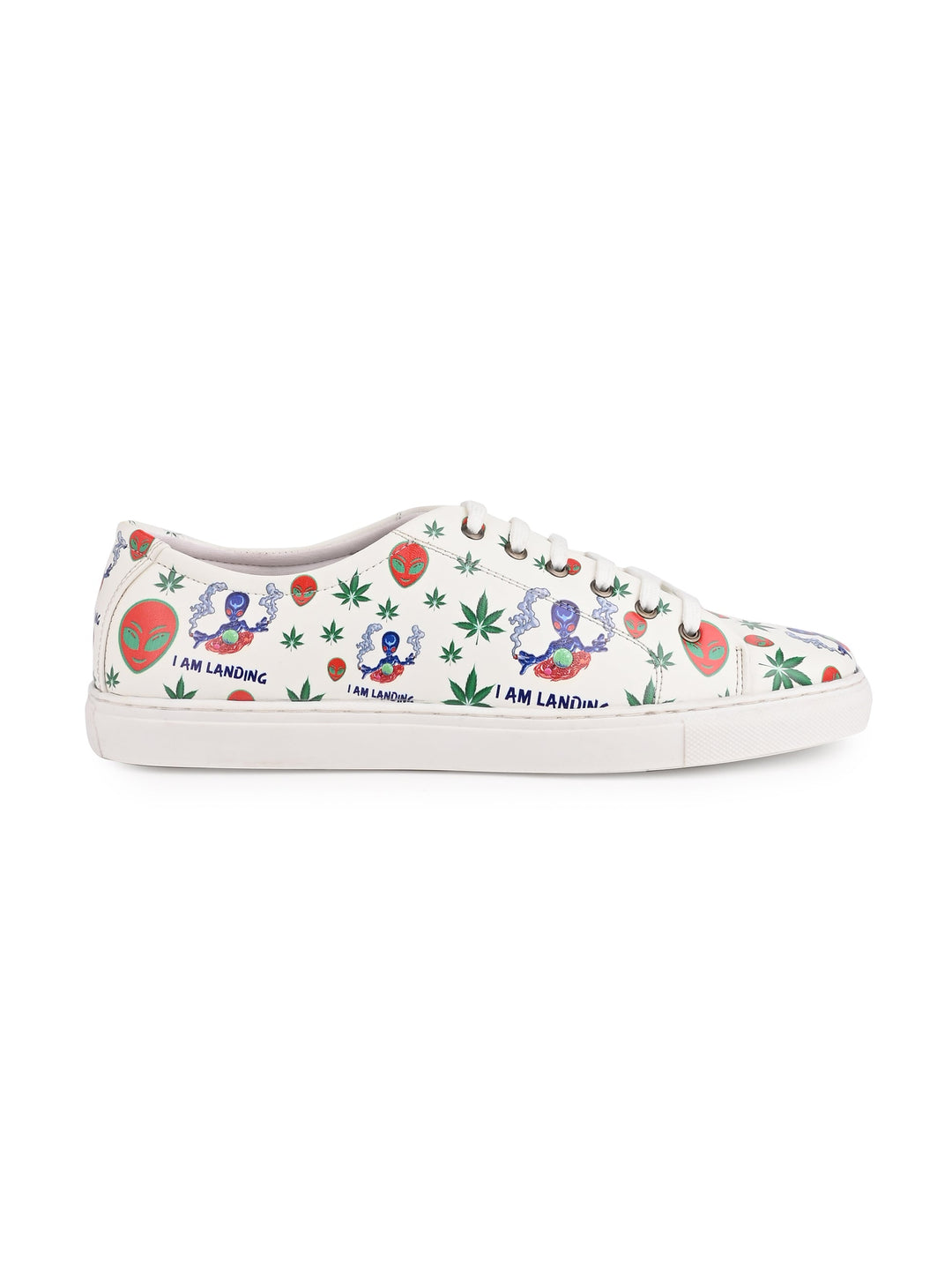 Snow White Vegan Leather Shoes - Herbal Pattern