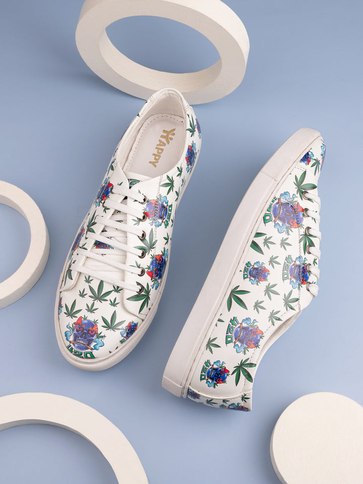 Bold Skull 420 Graphic Vegan Leather Kicks