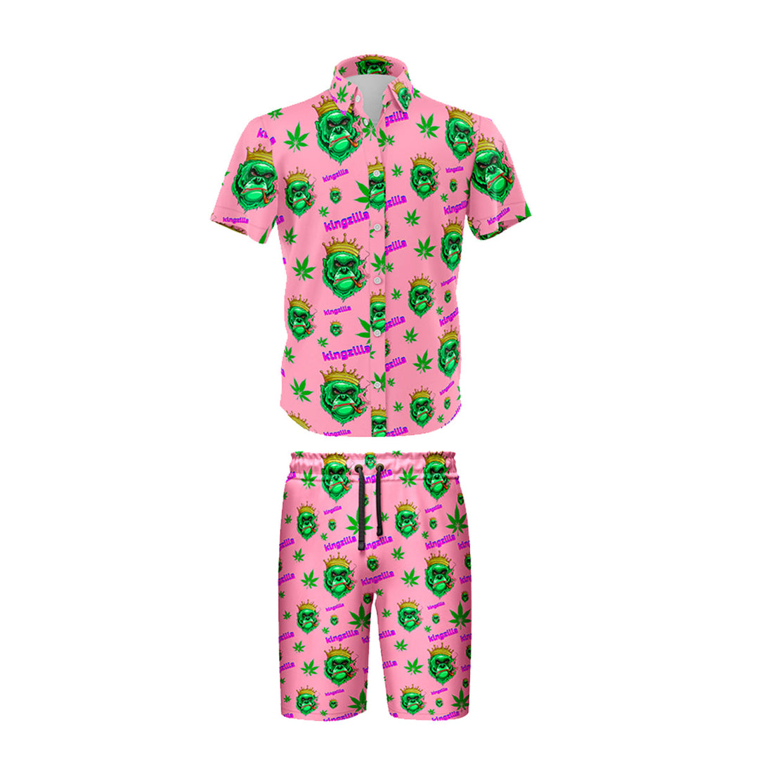 Kingzilla Pink Comfort Shirt & Shorts Set