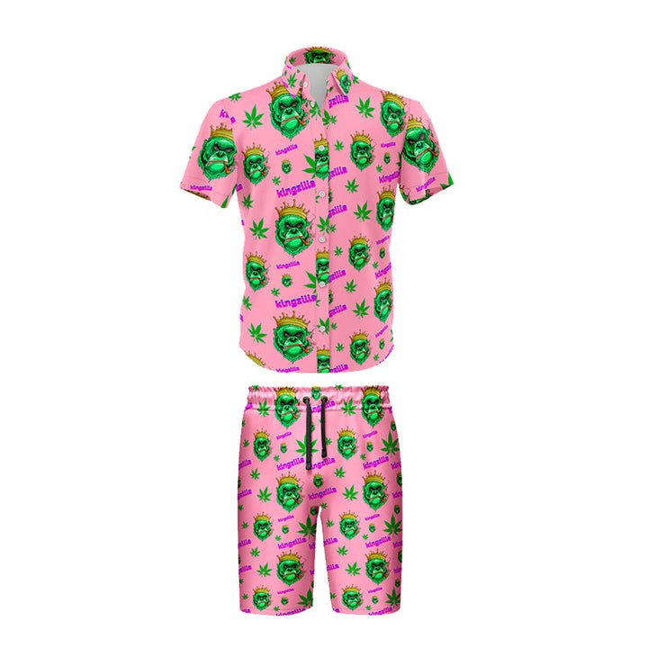 Kingzilla Pink Comfort Shirt & Shorts Set