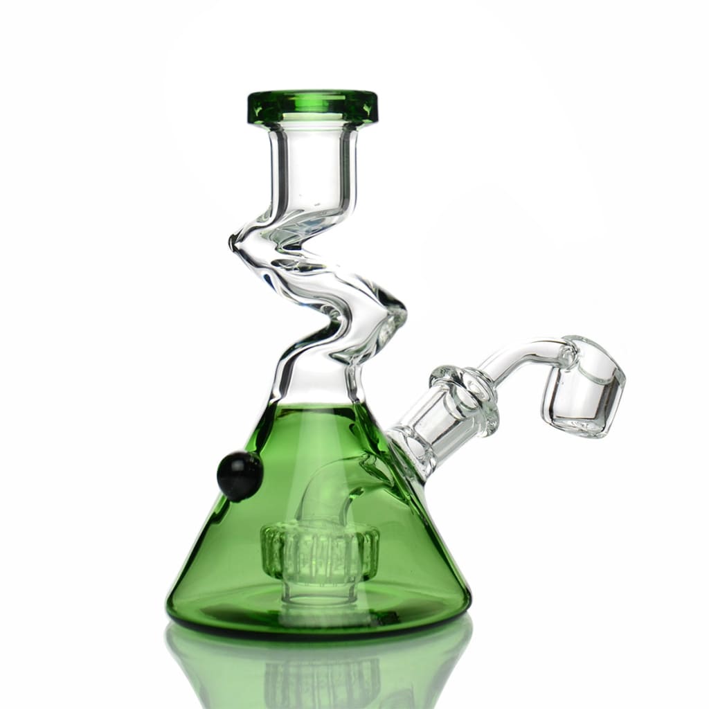 6’ Beaker Rig Water Pipe With Round Perc And 14mm 45° Male Banger