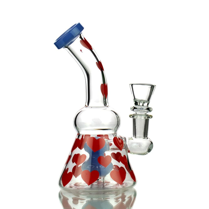 6’ Girly Bong Heart Stickers With 14mm Male Bowl