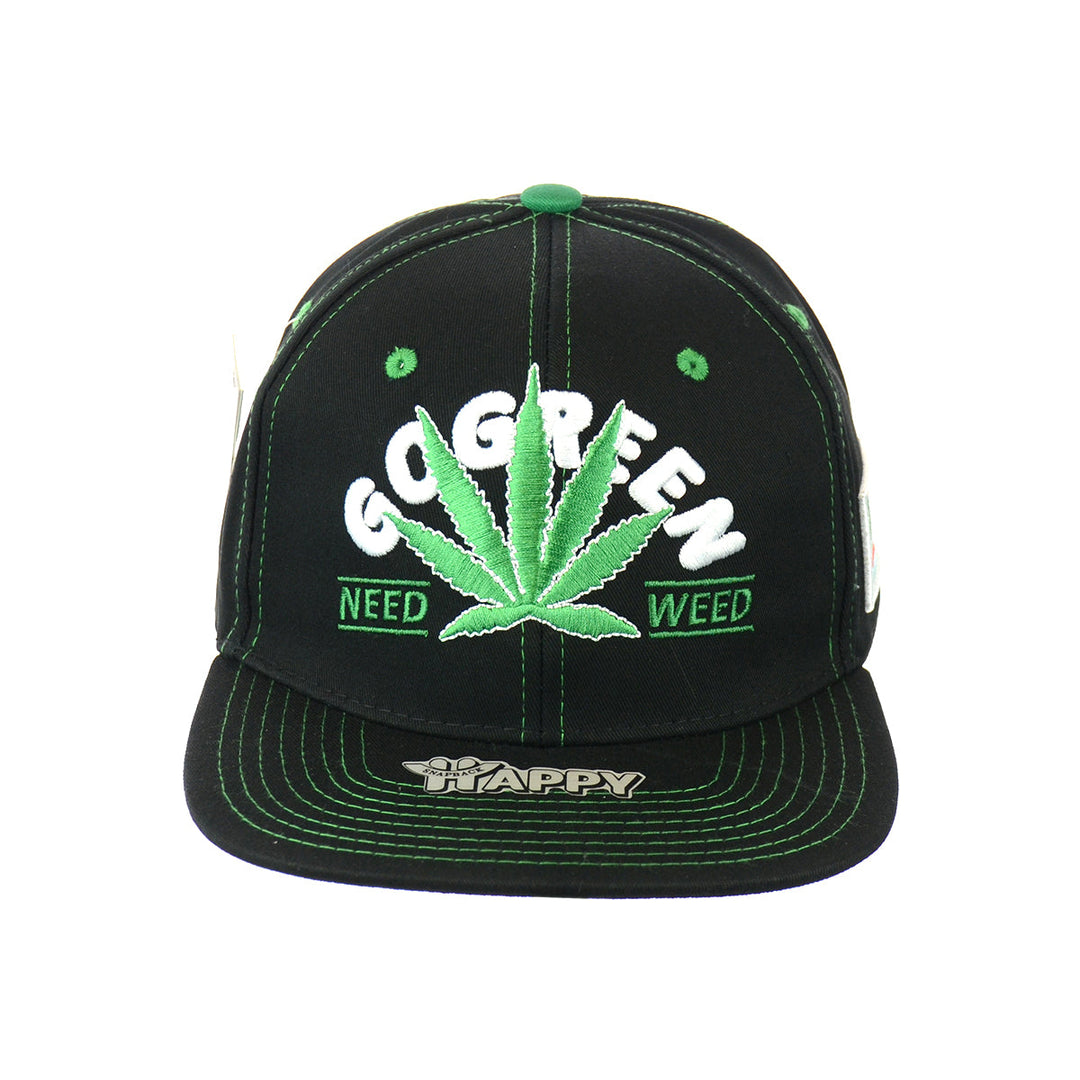 Embroidered Leaf Snapback Hat - Multiple Colors