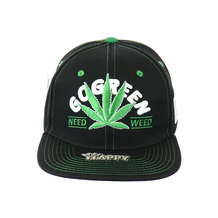 Embroidered Leaf Snapback Hat - Multiple Colors