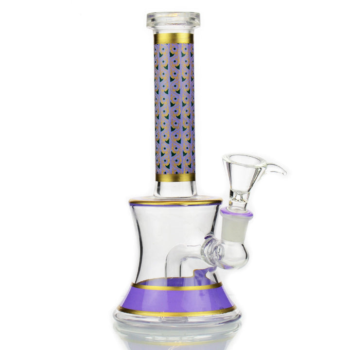 8 Inch Water Pipe with Fancy Decal and 14mm Bowl