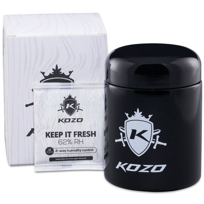 Portable 1/2 oz Black Glass Storage Jar